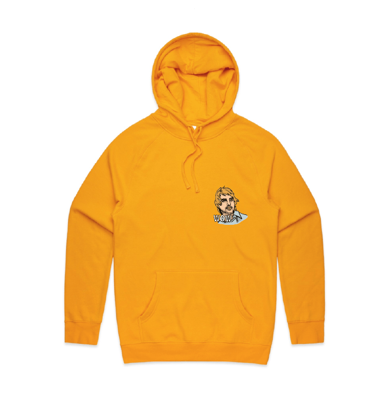 S / Gold / Small Front Design Wow ๐ฒ - Unisex Hoodie