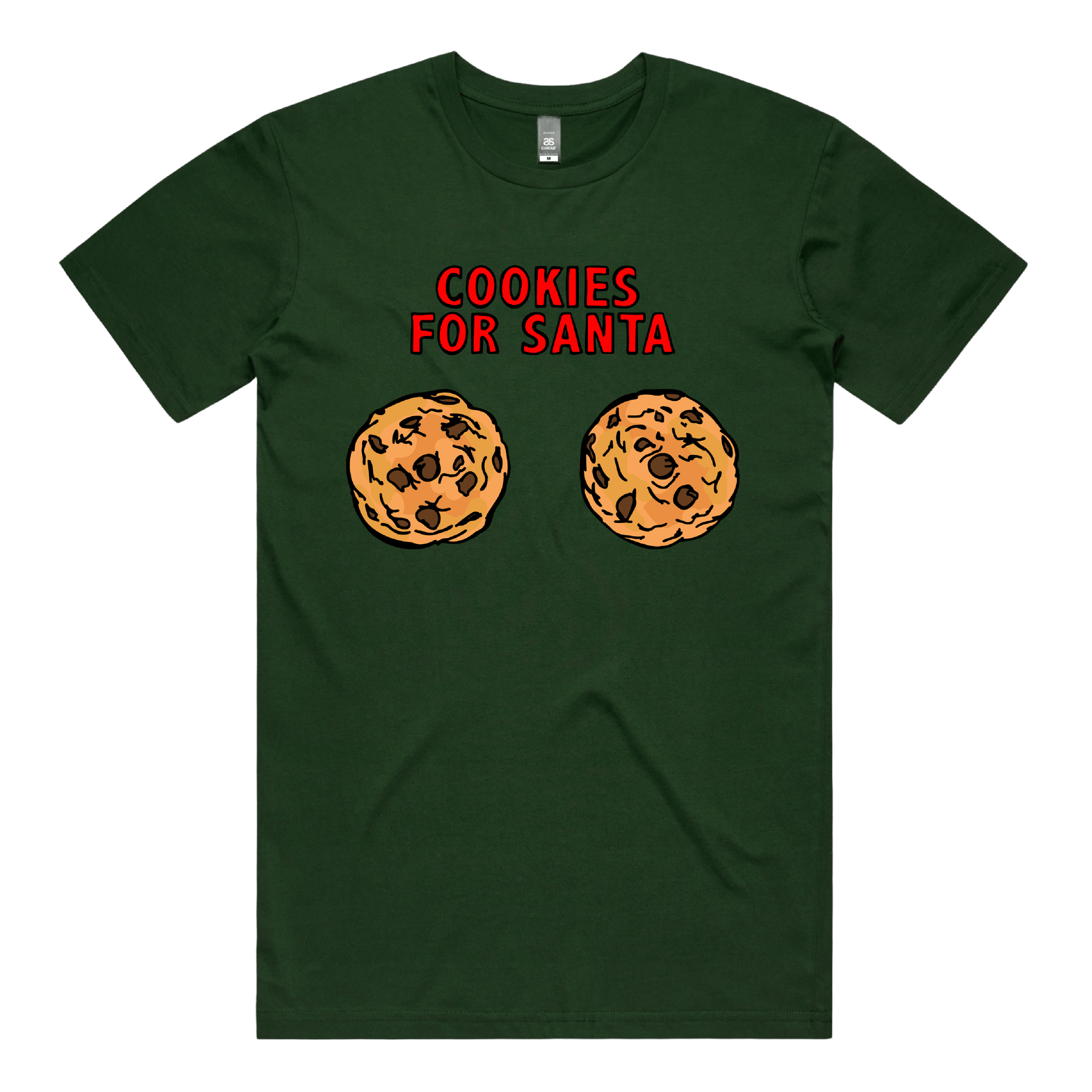 S / Green / Large Front Design Cookies for Santa ๐ช๐
 โ Men's T Shirt