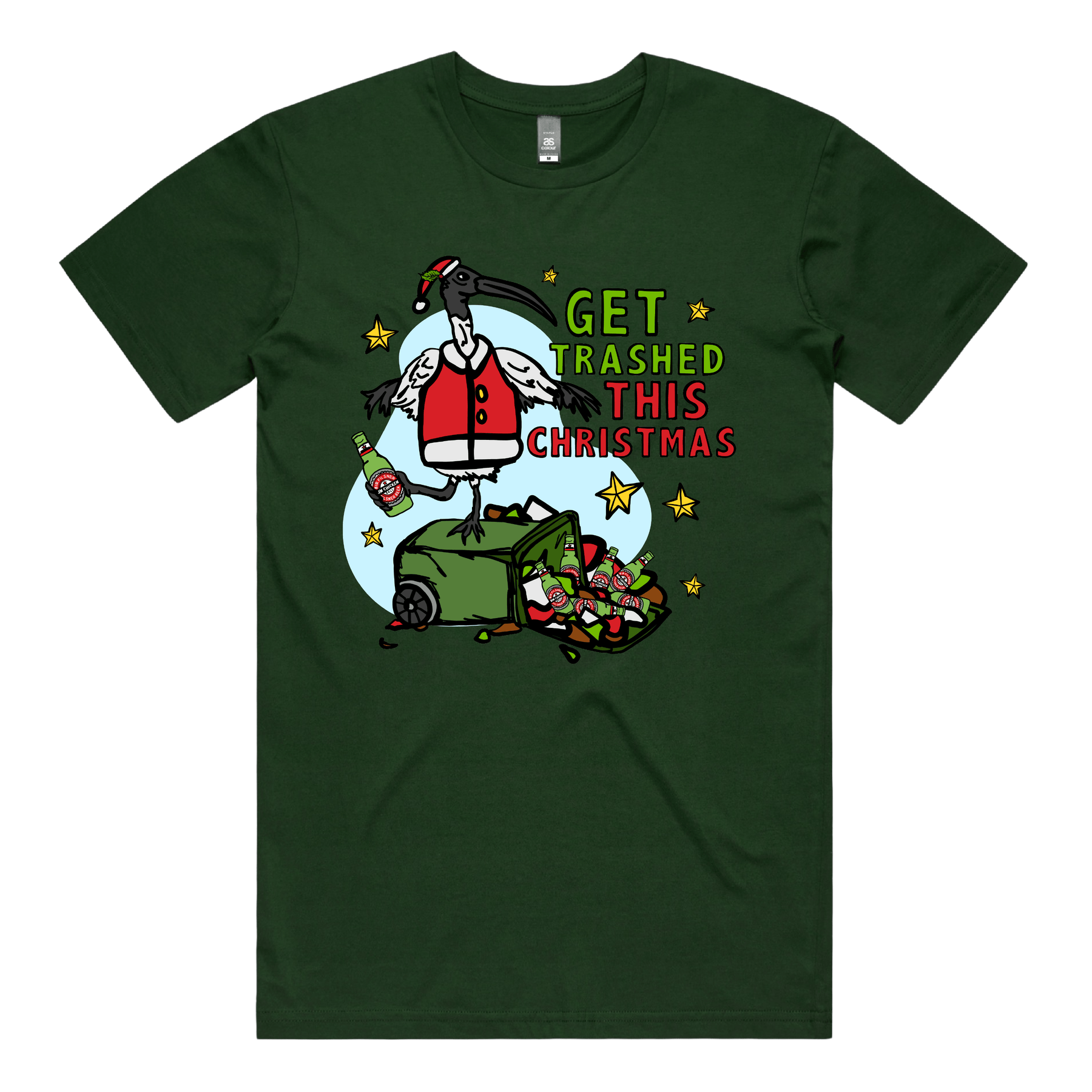 S / Green / Large Front Design Ibis Christmas ๐๏ธ๐- Men's T Shirt