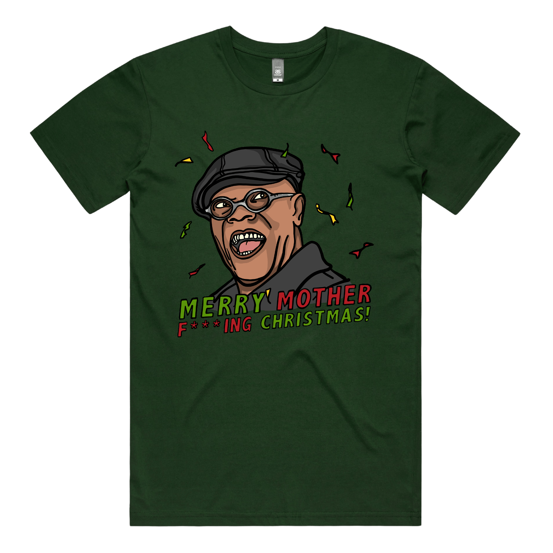 S / Green / Large Front Design Merry Mother F**** Christmas ๐จ๐พโ๐ฆฒ๐- Men's T Shirt