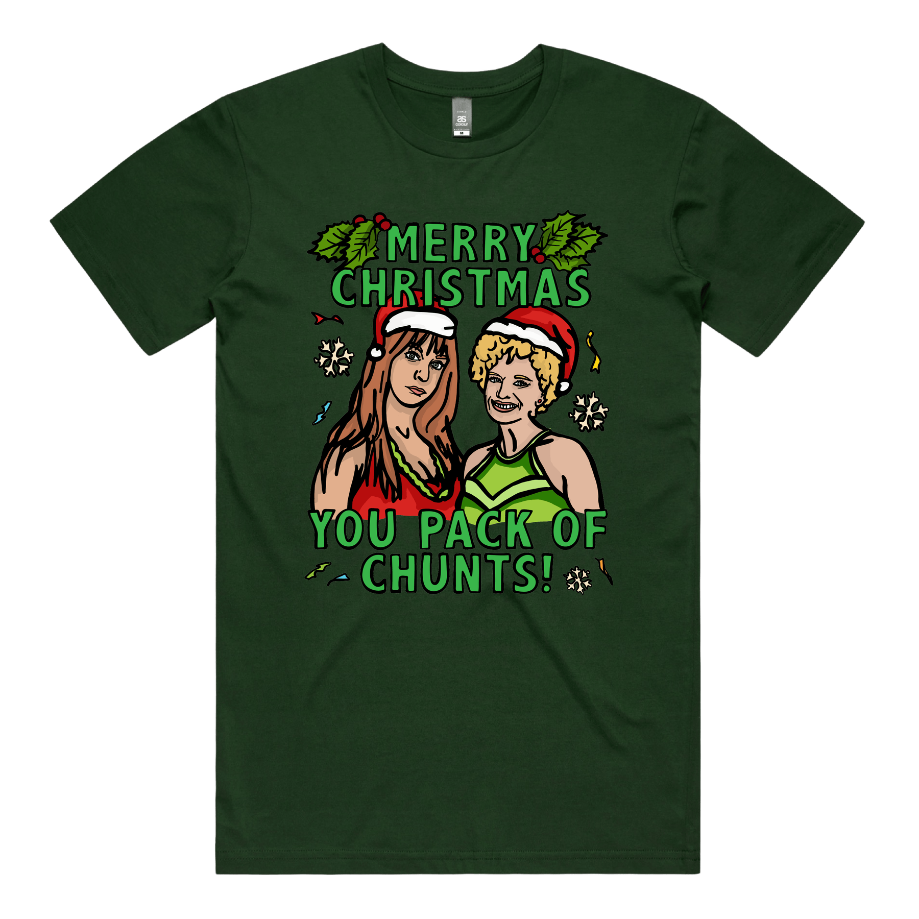 S / Green / Large Front Design Pack Of Chunts Christmas ๐โโ๏ธ๐ - Men's T Shirt