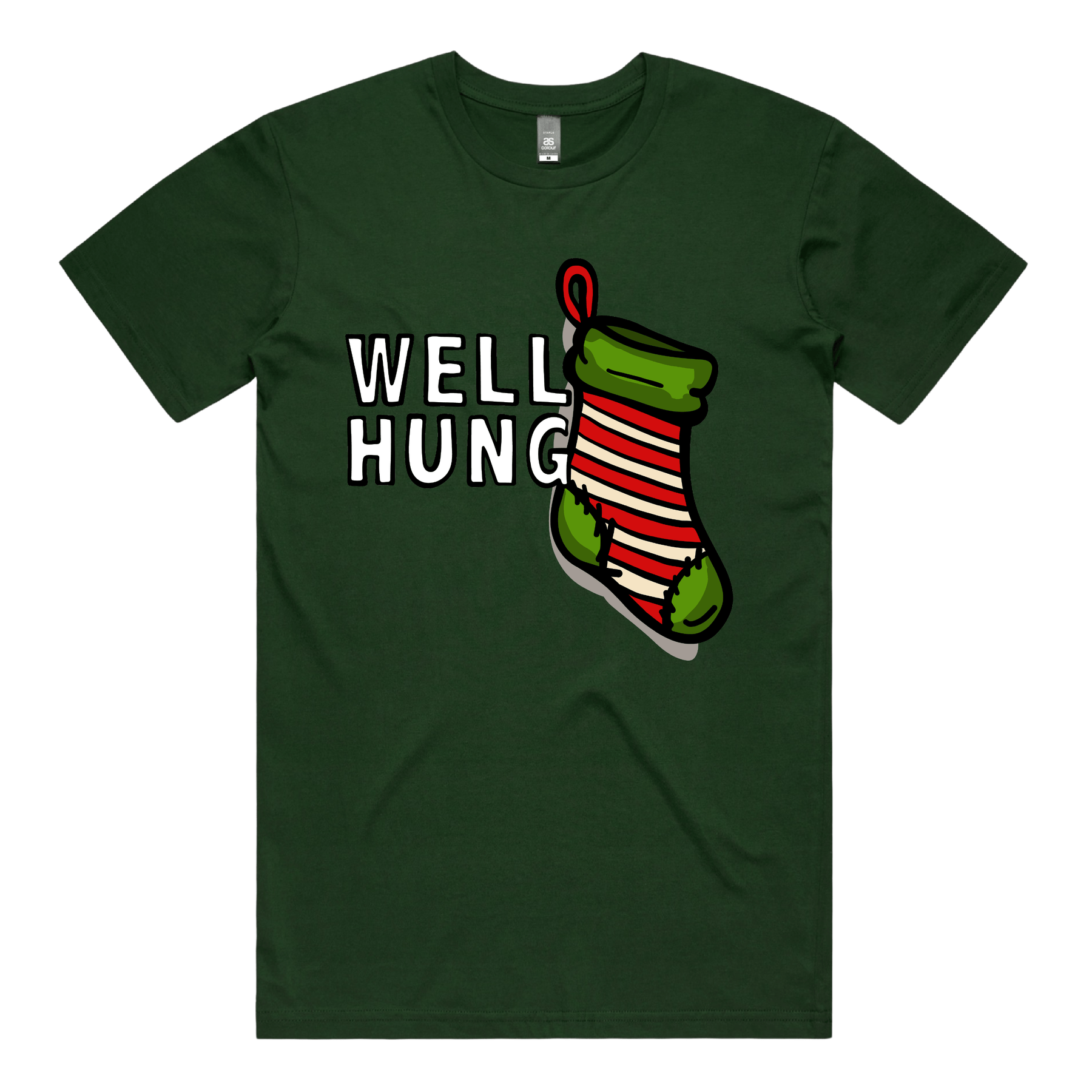 S / Green / Large Front Design Well Hung ๐งฆ๐- Men's T Shirt