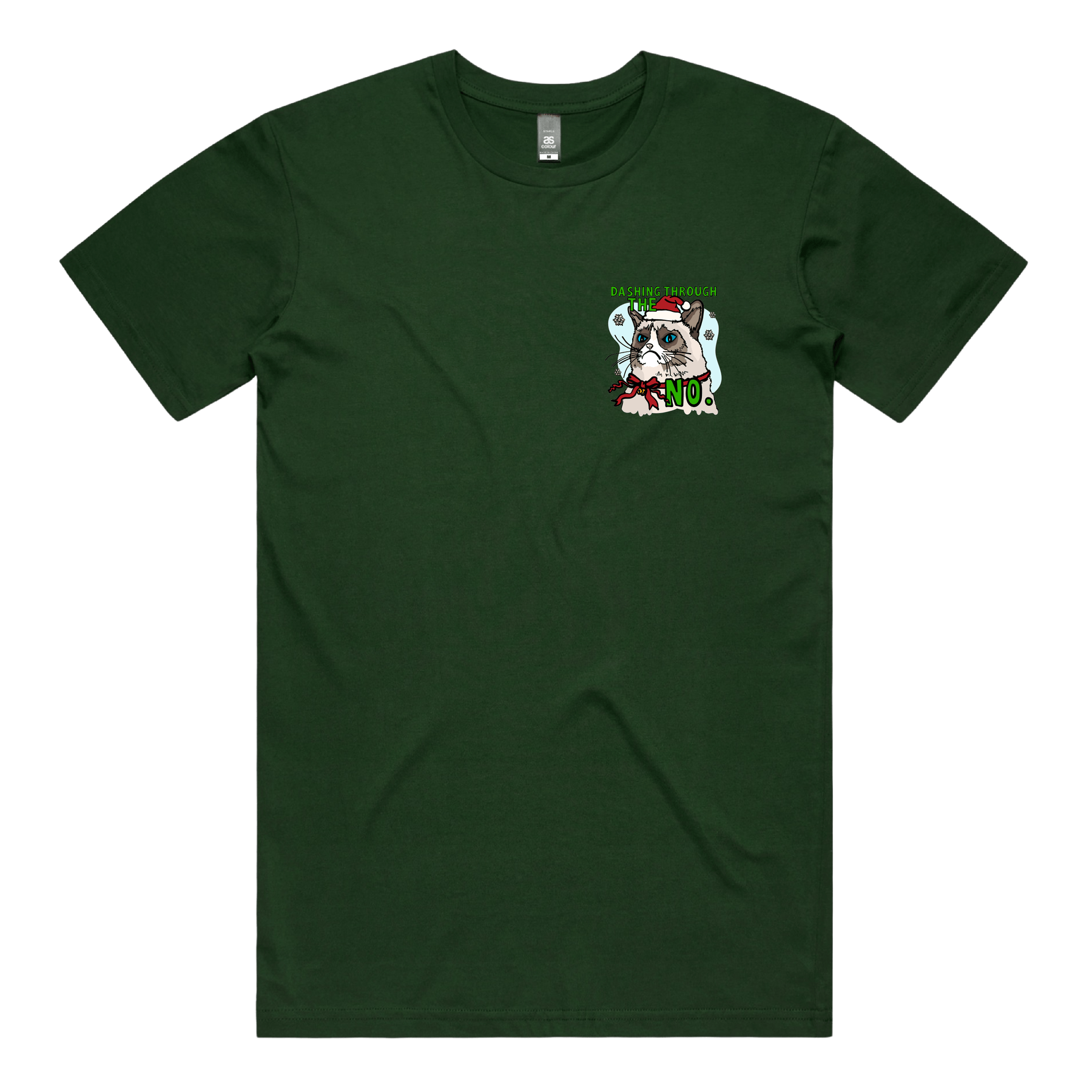 S / Green / Small Front Design Grumpy Cat Christmas ๐พ๐ - Men's T Shirt