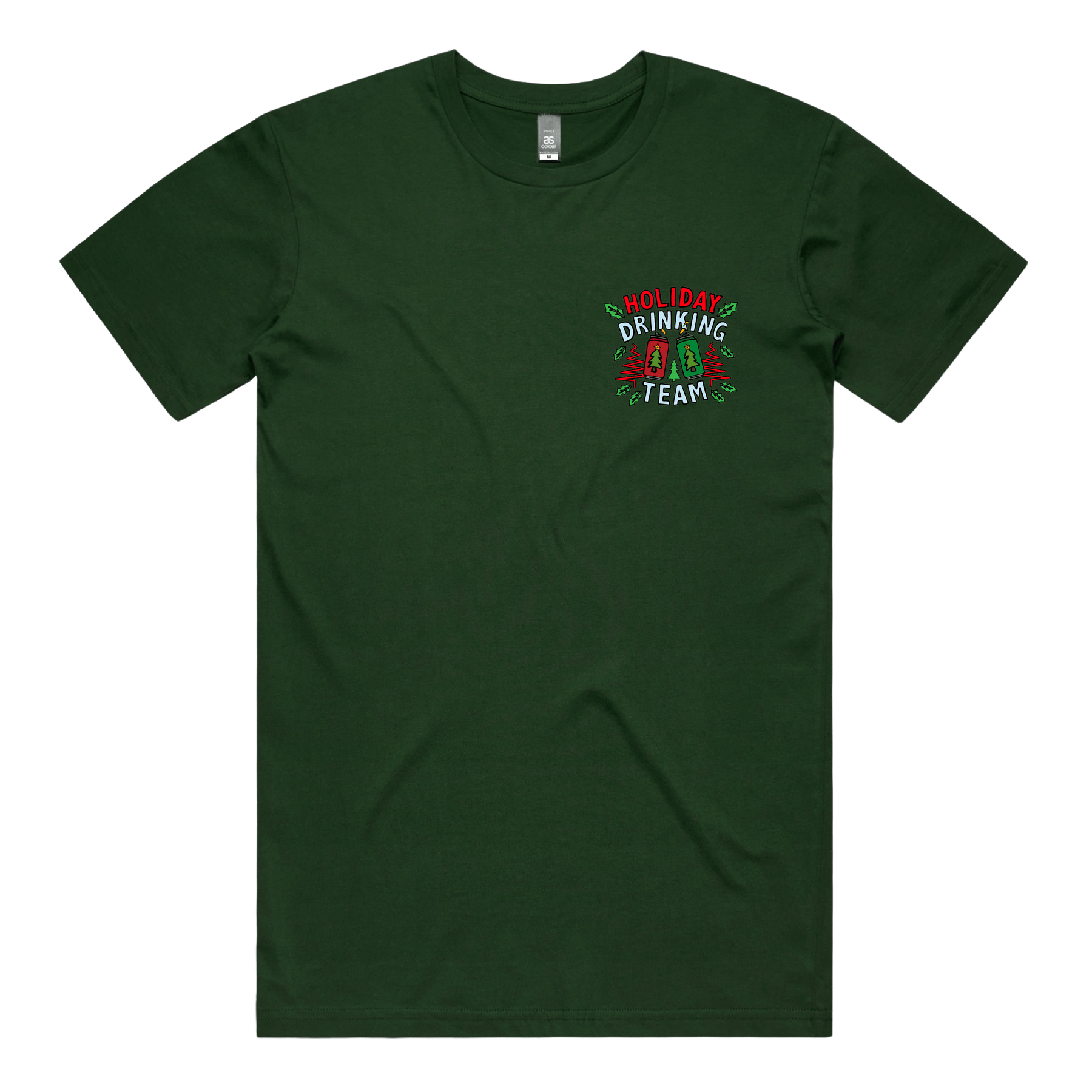 S / Green / Small Front Design Holiday Drinking Team ๐ป๐ โ Men's T Shirt