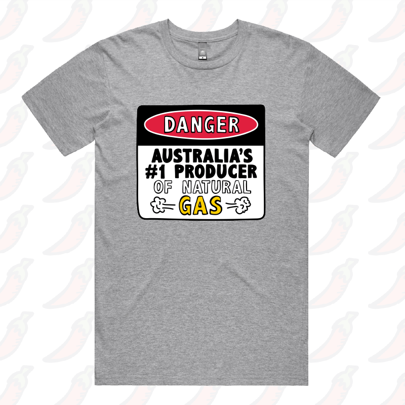 S / Grey / Large Front Design Australian Gas Producer ๐จ โ Men's T Shirt