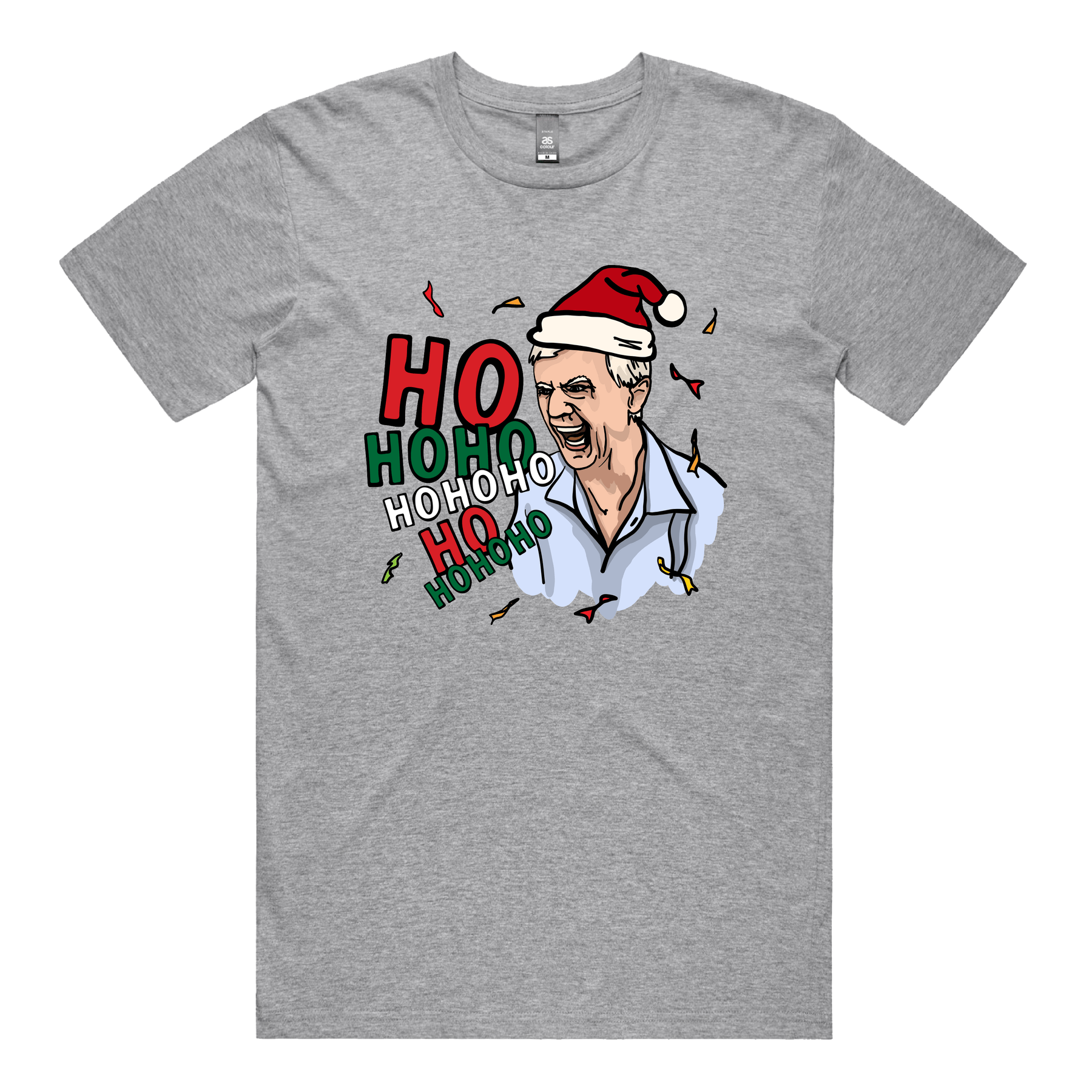 S / Grey / Large Front Design Barking Dog Man Christmas ๐ฃ๏ธ๐ - Men's T Shirt
