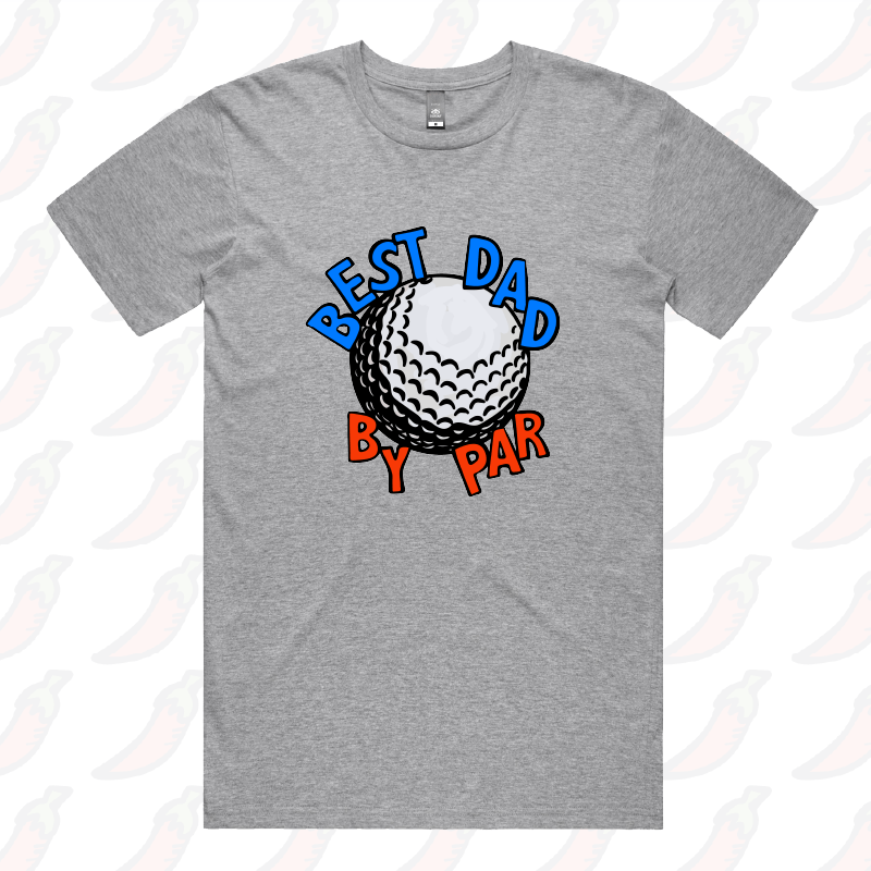 S / Grey / Large Front Design Best Dad By Par Ball โณ โ Men's T Shirt