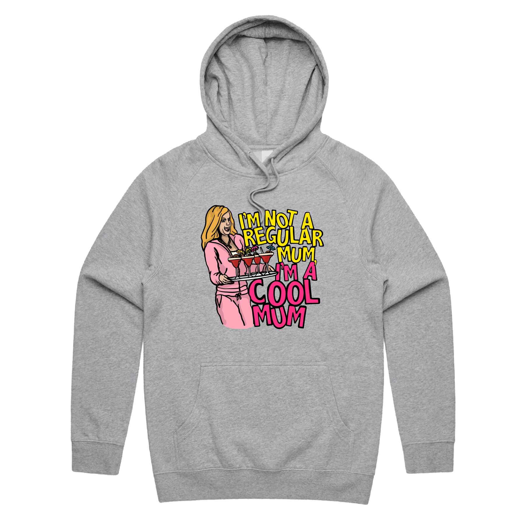 S / Grey / Large Front Design Cool Mum ๐๐ธ - Unisex Hoodie