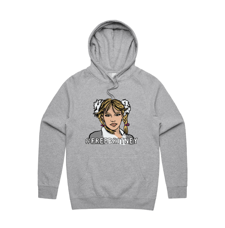 S / Grey / Large Front Design FREE BRITNEY 🎤 - Unisex Hoodie