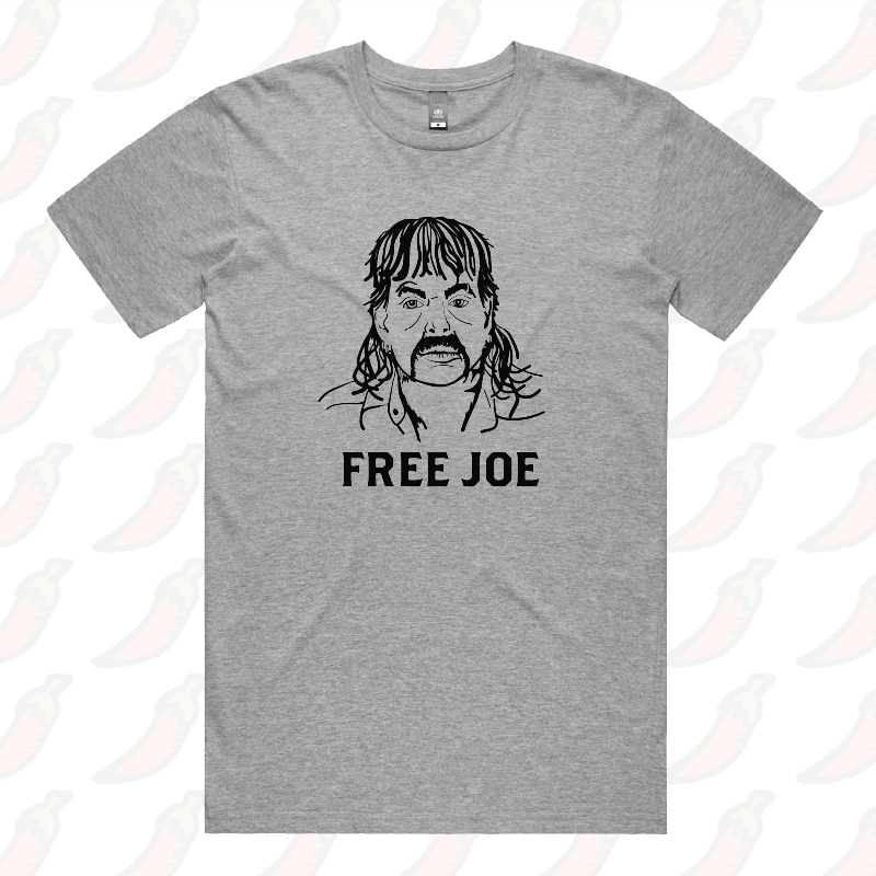 S / Grey / Large Front Design Free Joe ๐ - Men's T Shirt