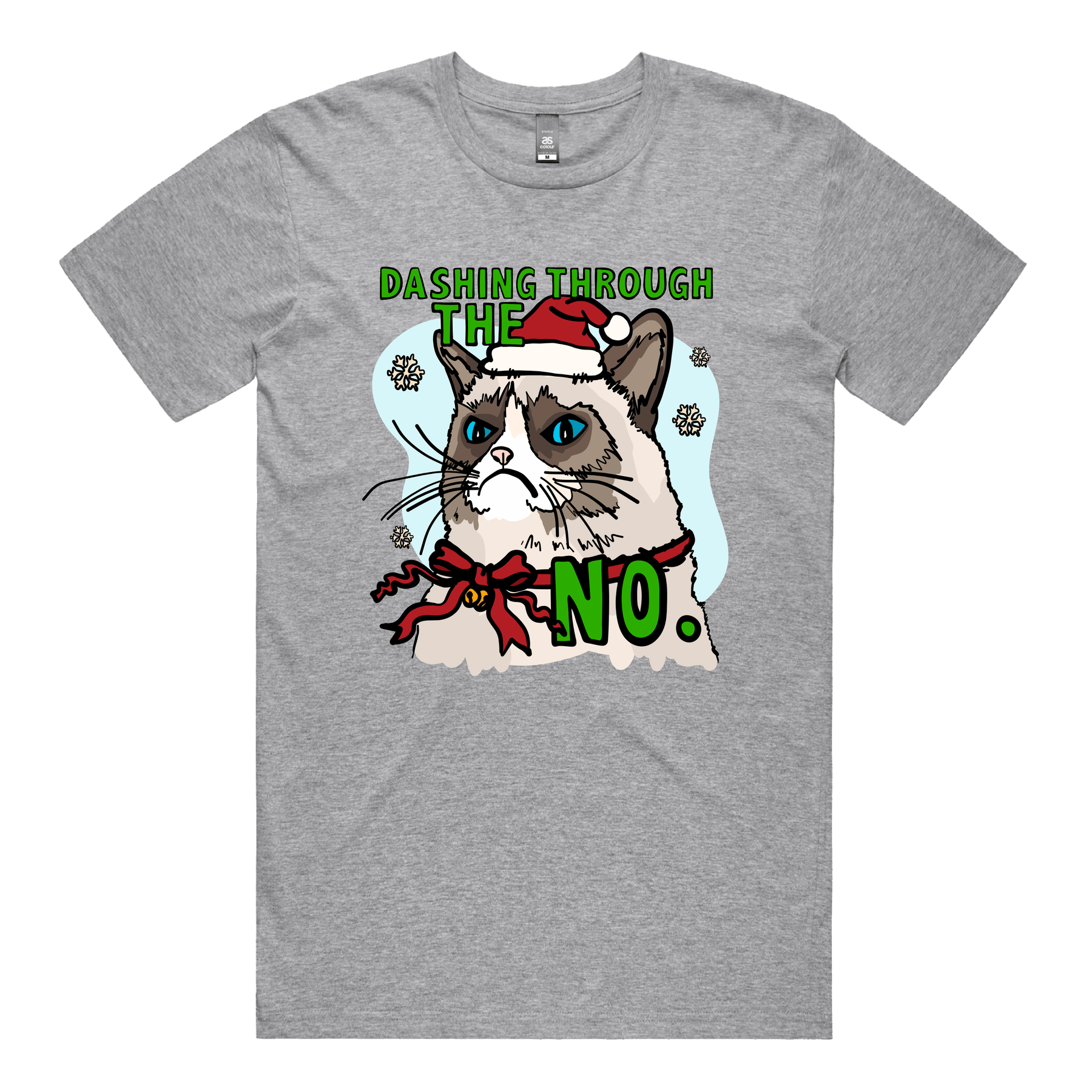 S / Grey / Large Front Design Grumpy Cat Christmas ๐พ๐ - Men's T Shirt