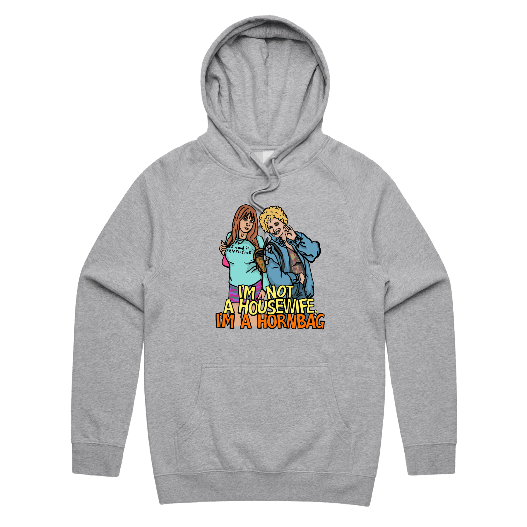 S / Grey / Large Front Design Hornbag ๐ - Unisex Hoodie