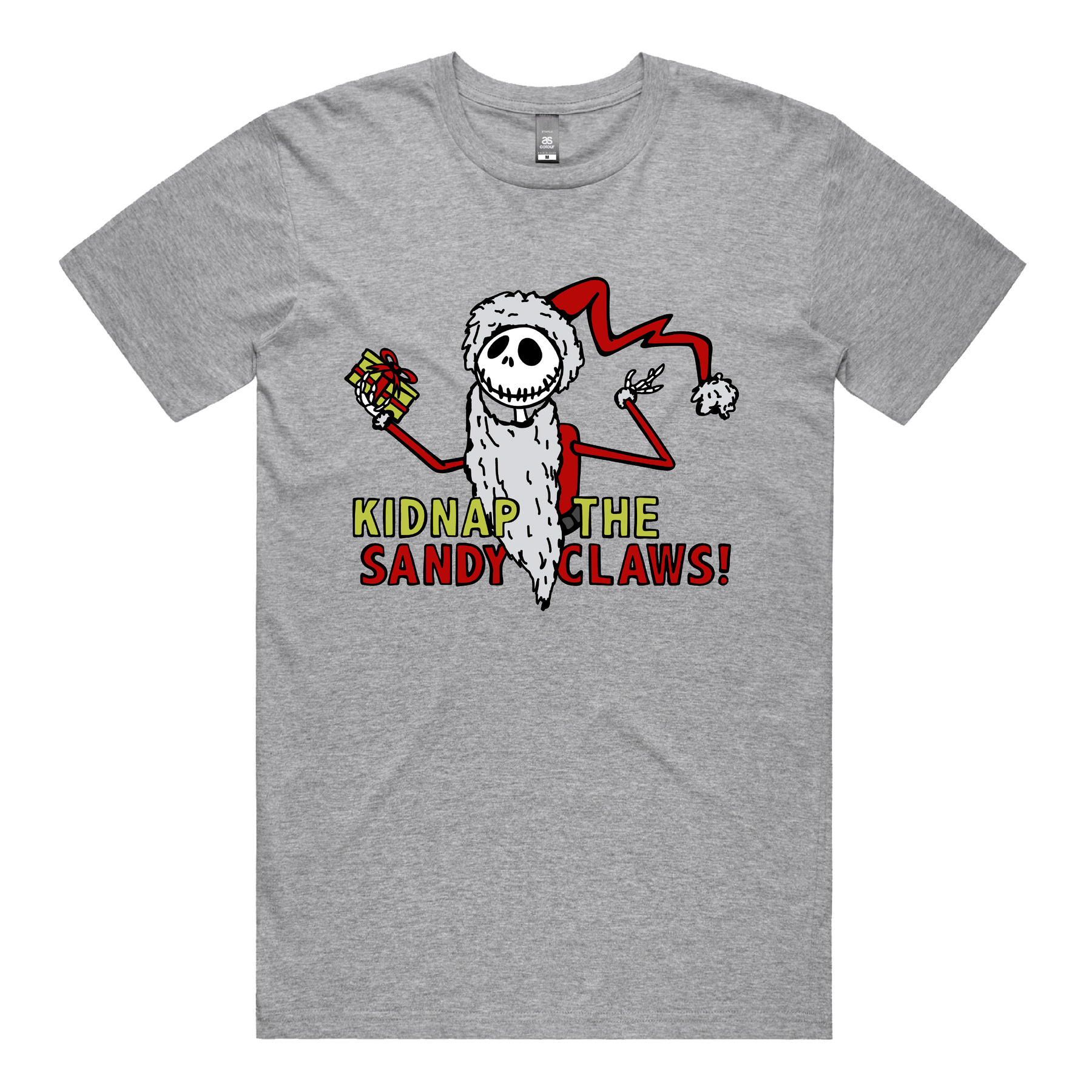 S / Grey / Large Front Design Kidnap the Sandy Claws ๐๐
 โ Men's T Shirt