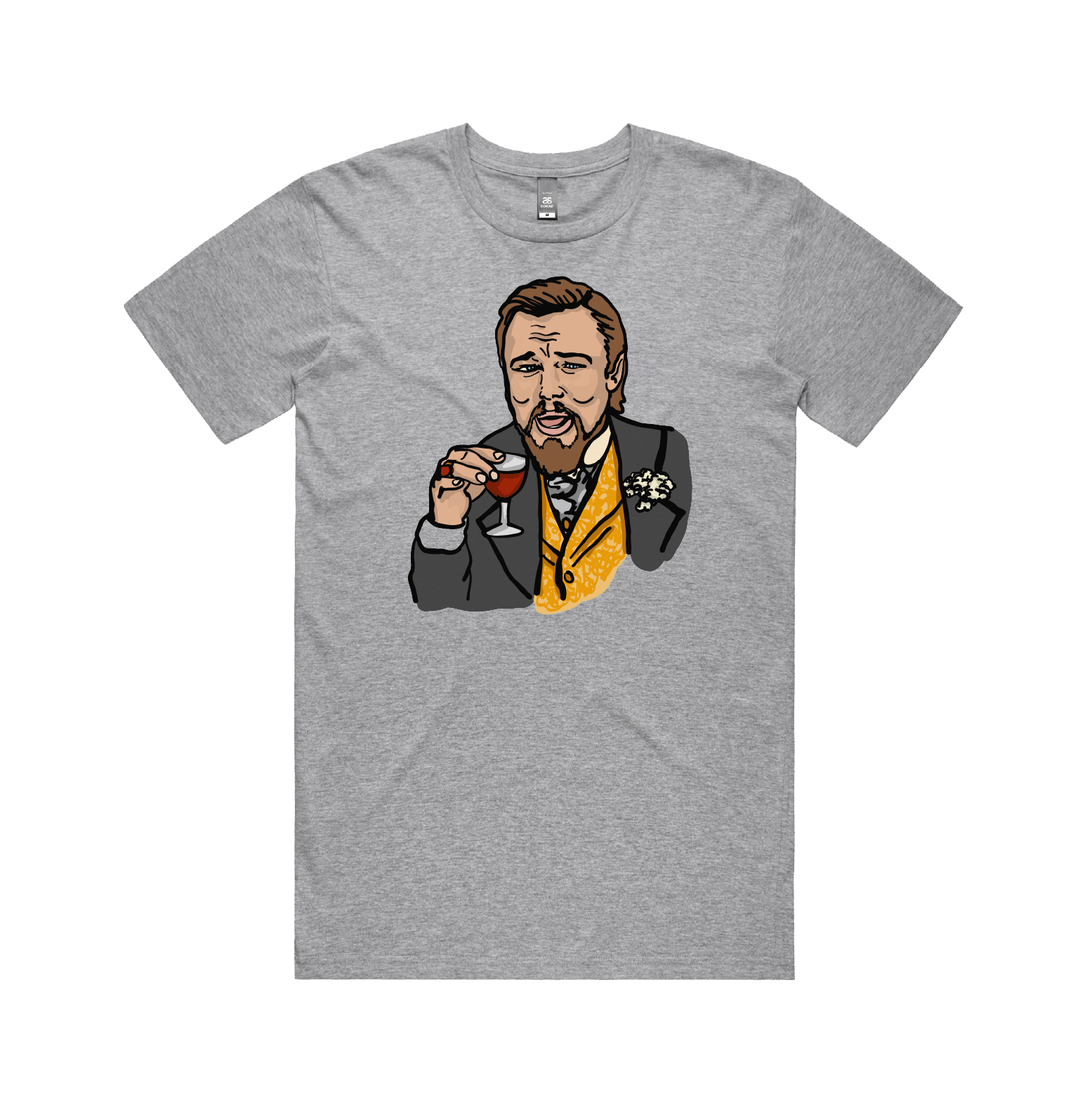 S / Grey / Large Front Design Laughing Leo ๐ท - Men's T Shirt