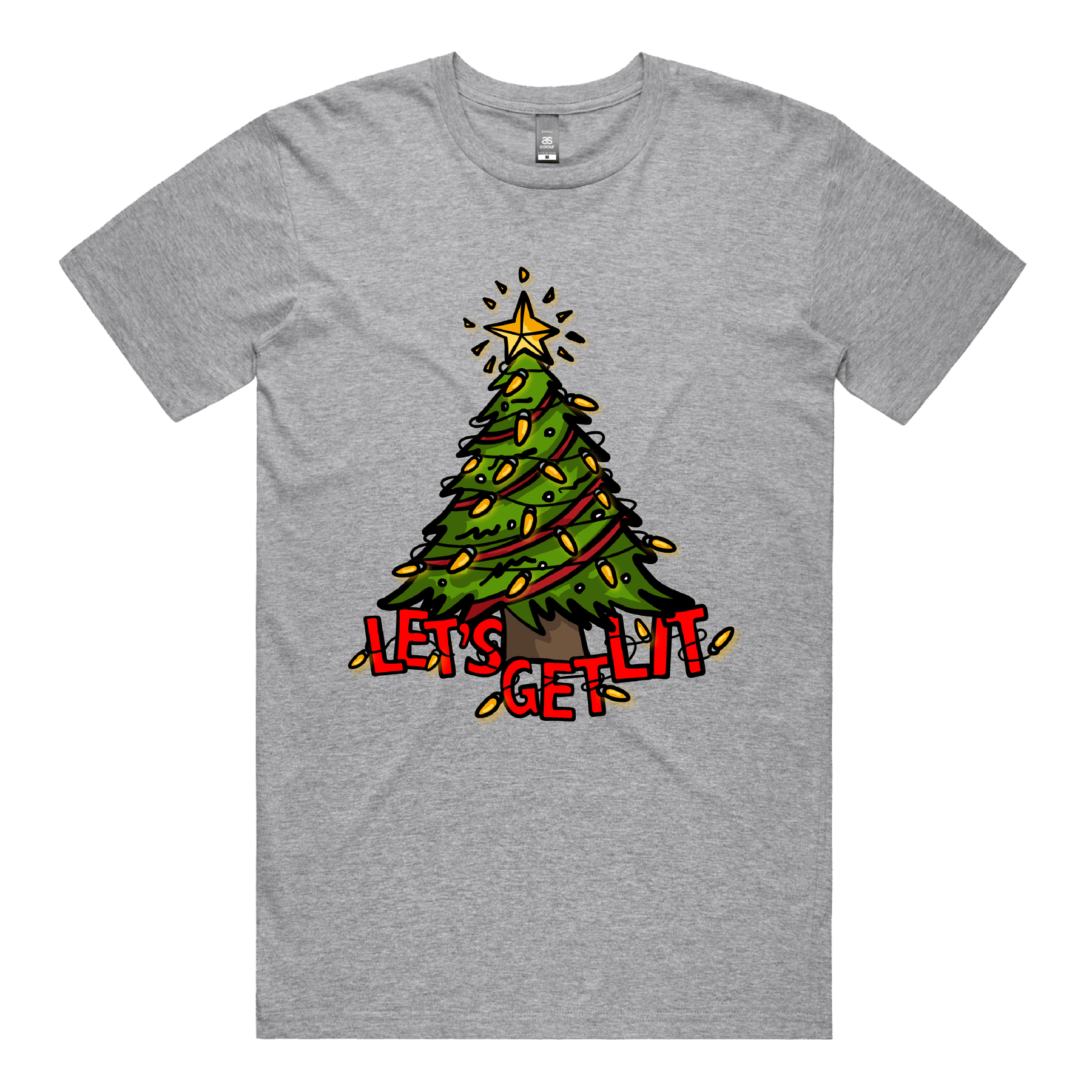 S / Grey / Large Front Design Letโs Get Lit ๐๐ก โ  Men's T Shirt