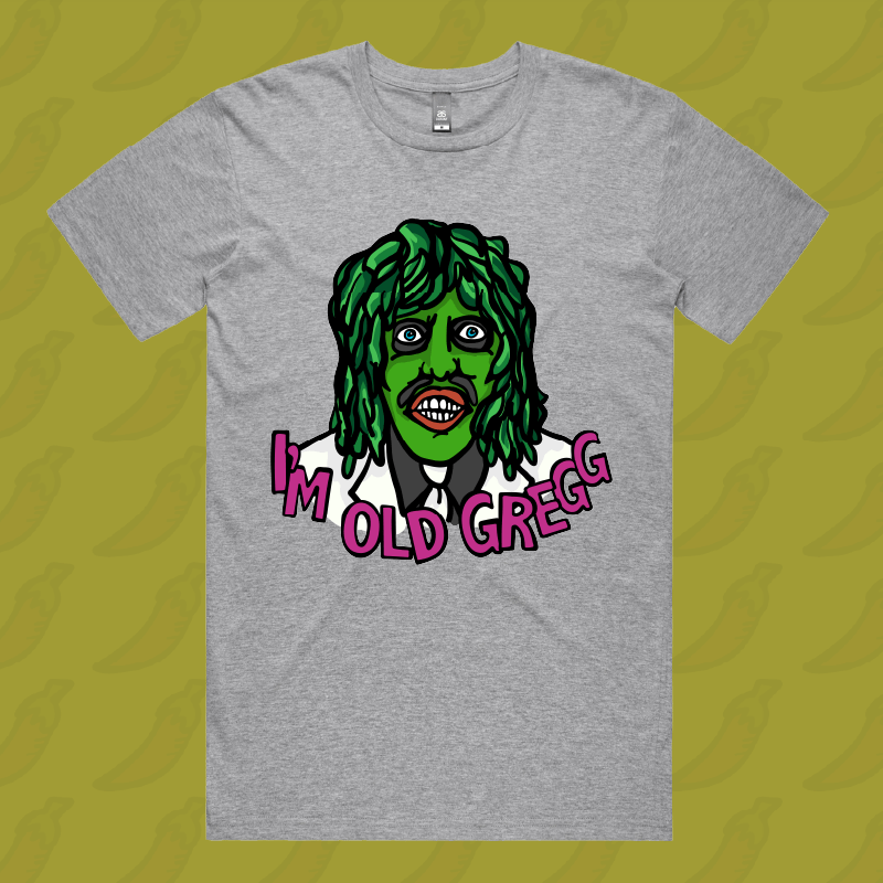 S / Grey / Large Front Design Old Gregg ๐งโโ๏ธ๐ถ - Men's T Shirt