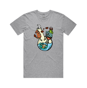 S / Grey / Large Front Design Pokebong 🦎 - Men's T Shirt