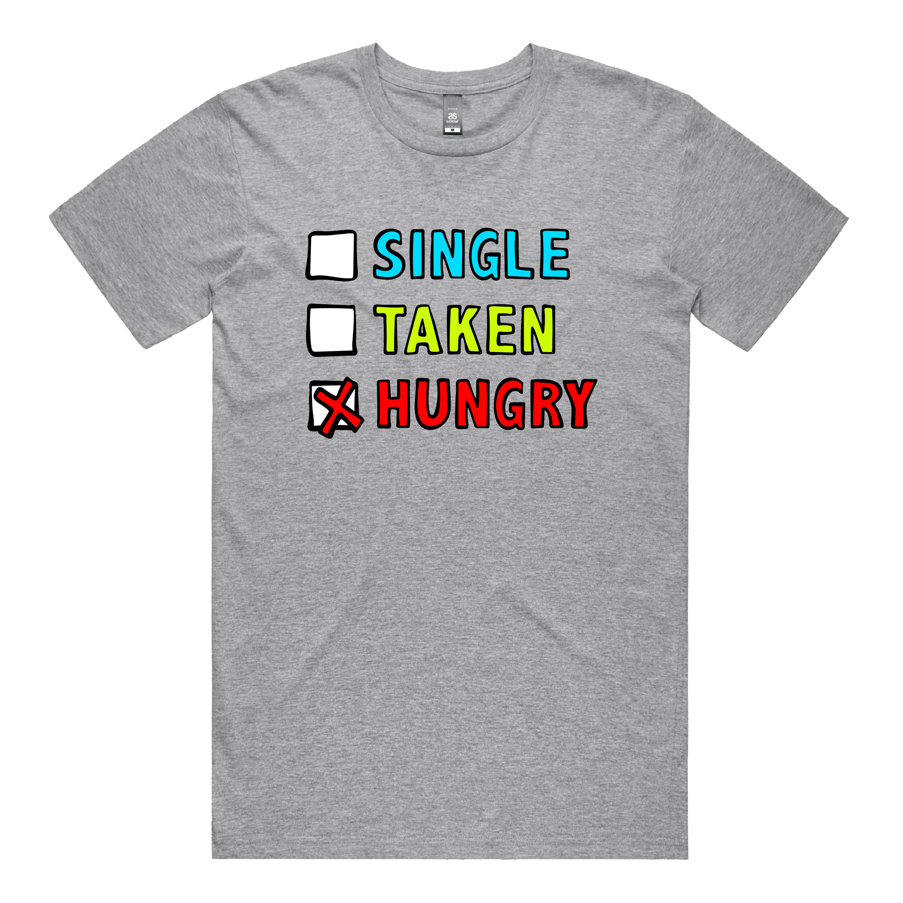 S / Grey / Large Front Design Single Taken Hungry ๐๐ - Men's T Shirt