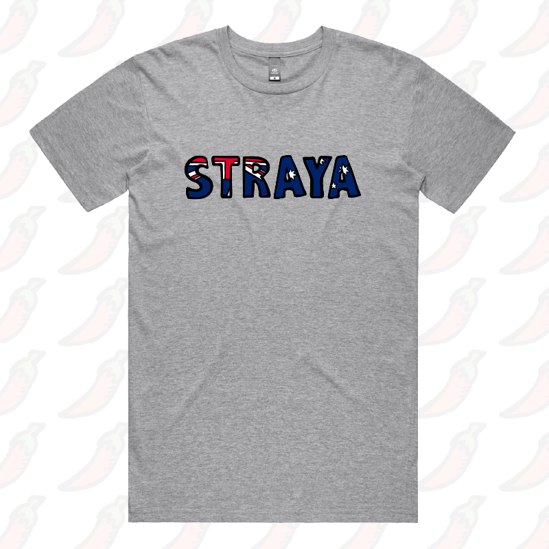 S / Grey / Large Front Design Straya ๐จ - Men's T Shirt