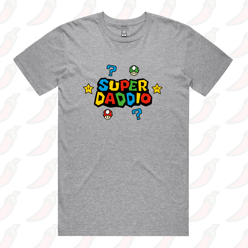 S / Grey / Large Front Design Super Daddio โญ๐ โ Men's T Shirt