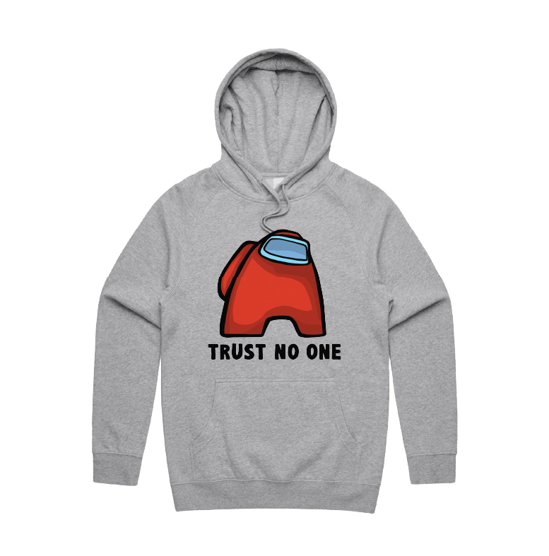 S / Grey / Large Front Print Among Us ๐จโ๐ - Unisex Hoodie