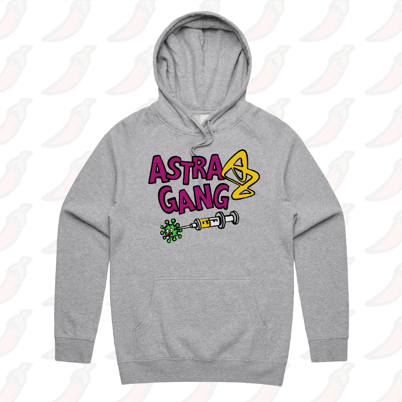 S / Grey / Large Front Print Astra Gang ๐ - Unisex Hoodie