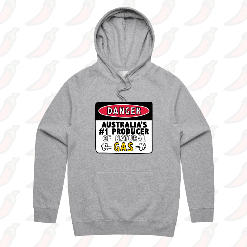 S / Grey / Large Front Print Australian Gas Producer 💨 – Unisex Hoodie