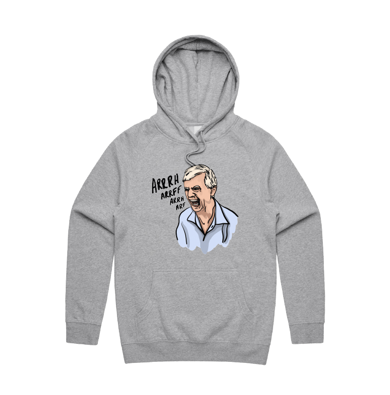 S / Grey / Large Front Print Barking Dog Man 🗣️ - Unisex Hoodie