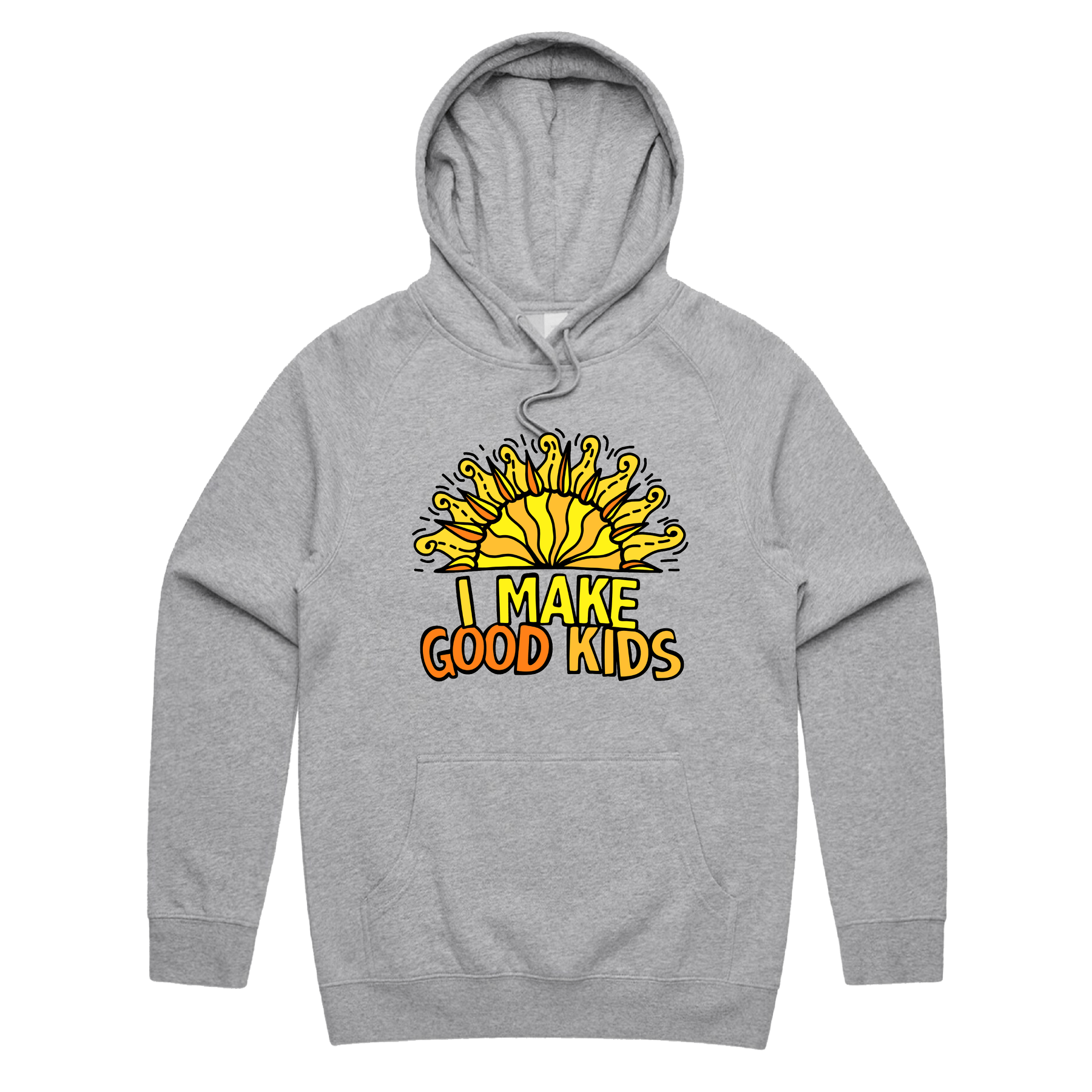 S / Grey / Large Front Print I Make Good Kids ๐ฉโ๐งโ๐ฆ - Unisex Hoodie