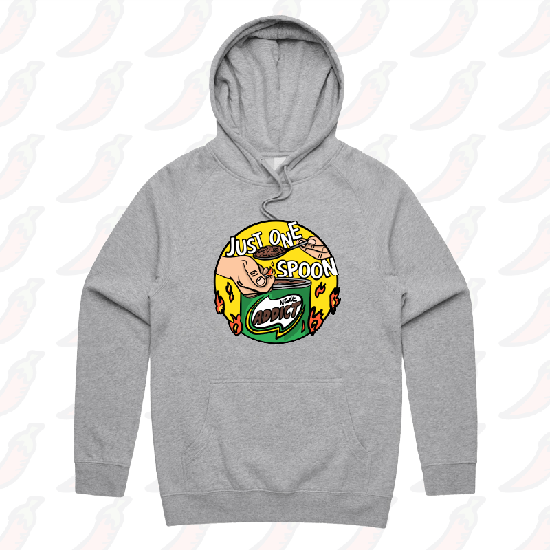 S / Grey / Large Front Print Just One Spoon ๐ฅ - Unisex Hoodie