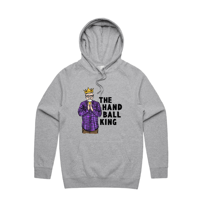 S / Grey / Large Front Print K Rudd Handball King ๐ - Unisex Hoodie