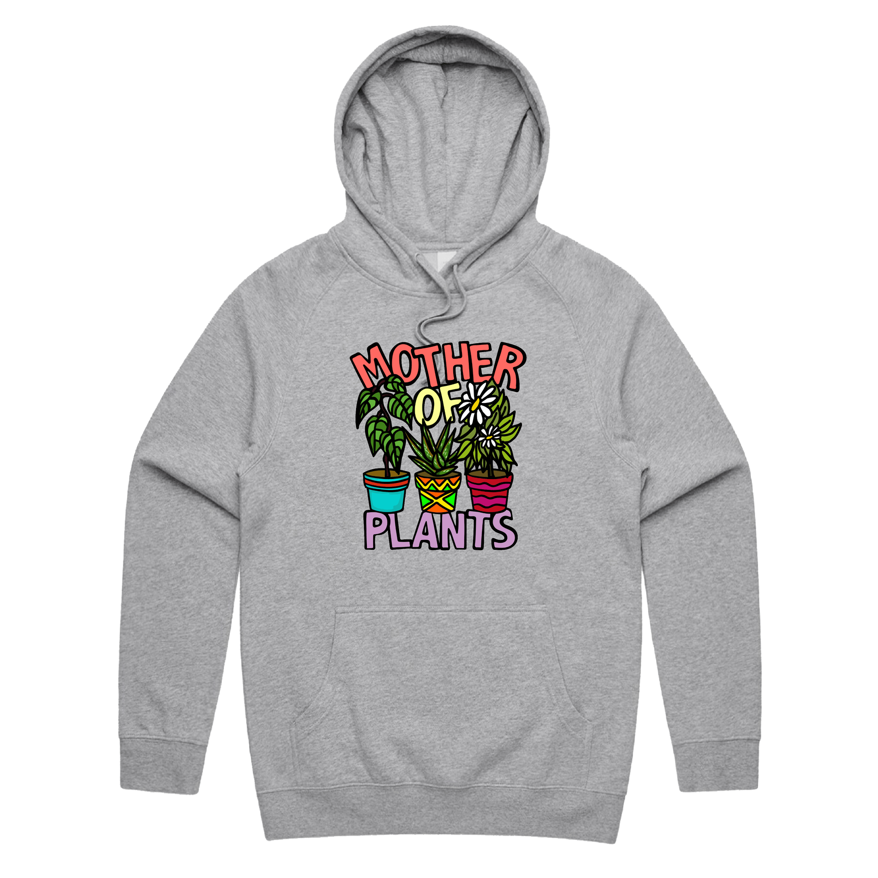 S / Grey / Large Front Print Mother Of Plants ๐ฑ๐ โ Unisex Hoodie