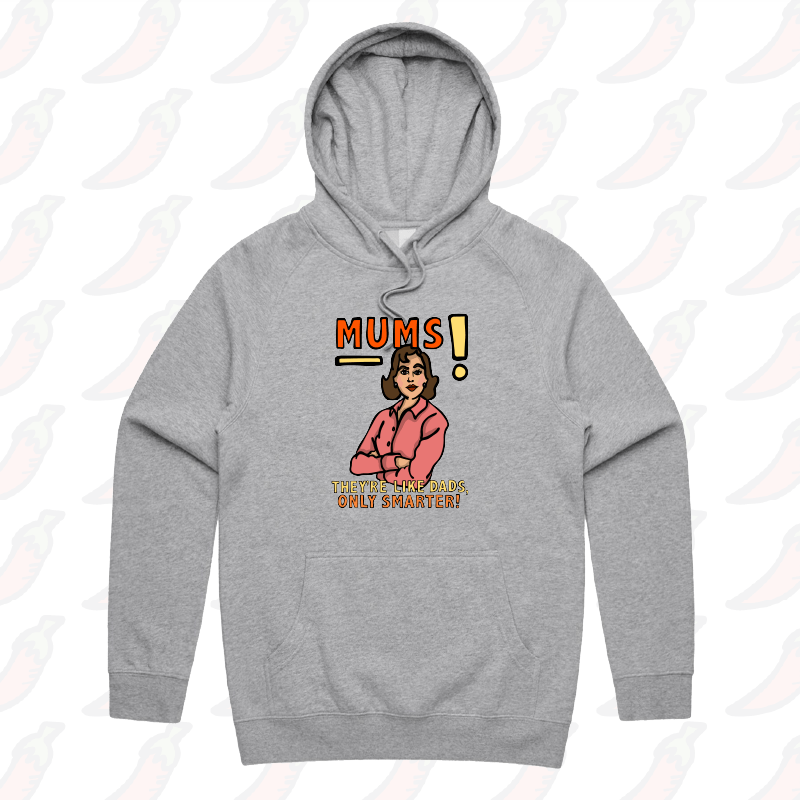 S / Grey / Large Front Print Smart Mum ๐ง โ Unisex Hoodie