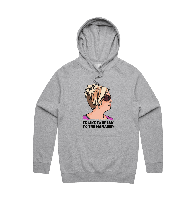 S / Grey / Large Front Print Unleash the Karen 😤 - Unisex Hoodie