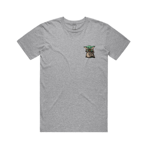 S / Grey / Small Front Design Baby Yoda 👶 - Men's T Shirt