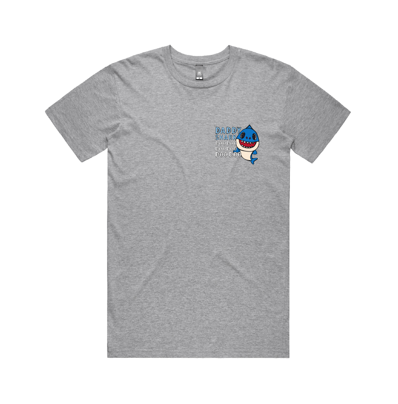 S / Grey / Small Front Design Daddy Shark ๐ฆ - Men's T Shirt