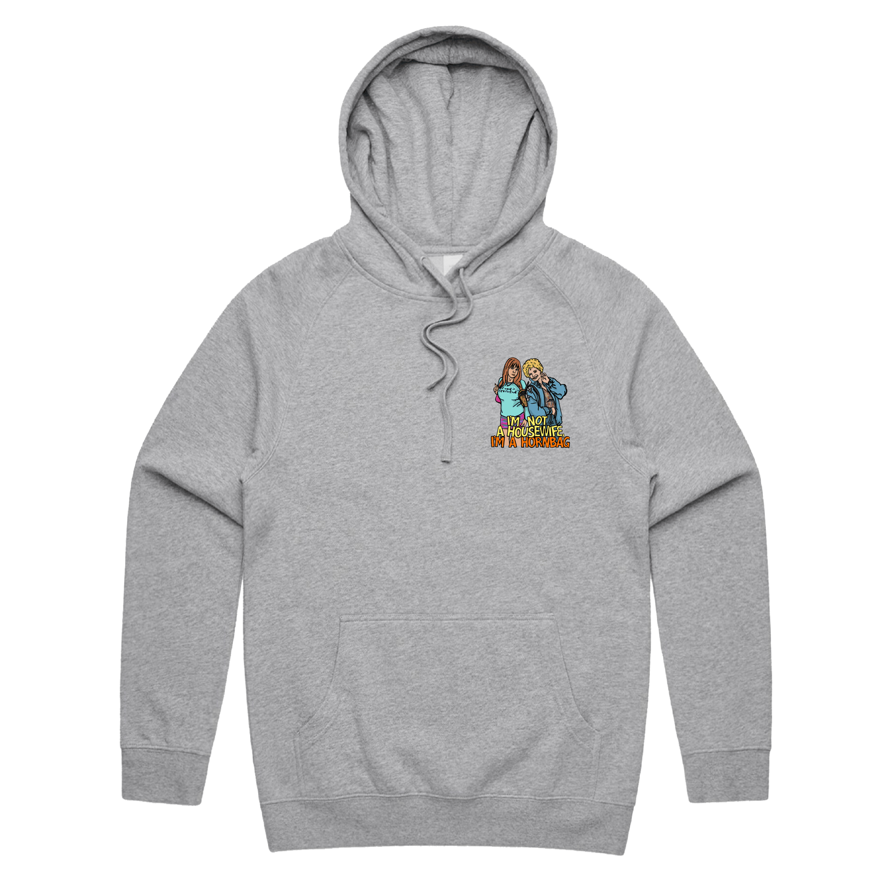 S / Grey / Small Front Design Hornbag ๐ - Unisex Hoodie