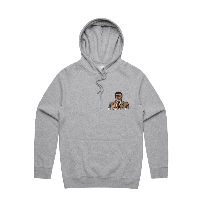 S / Grey / Small Front Design I Love Lamp ❤️ - Unisex Hoodie