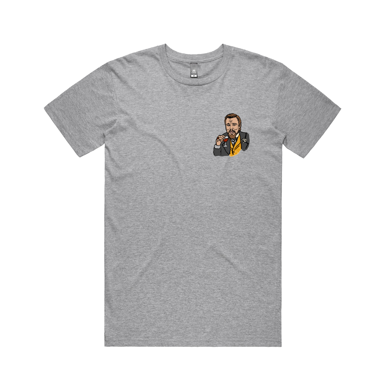 S / Grey / Small Front Design Laughing Leo ๐ท - Men's T Shirt