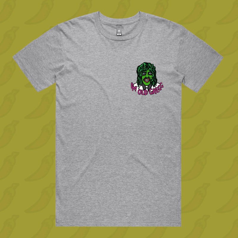 S / Grey / Small Front Design Old Gregg ๐งโโ๏ธ๐ถ - Men's T Shirt
