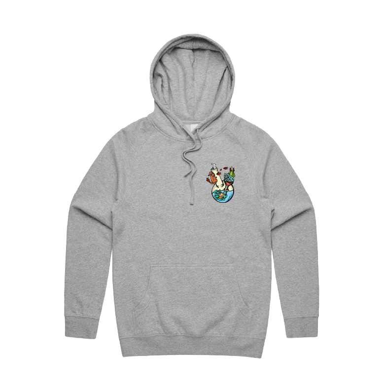 S / Grey / Small Front Design Pokebong 🦎 - Unisex Hoodie