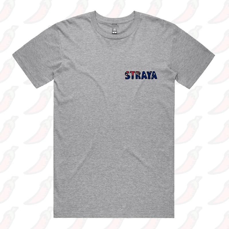 S / Grey / Small Front Design Straya ๐จ - Men's T Shirt
