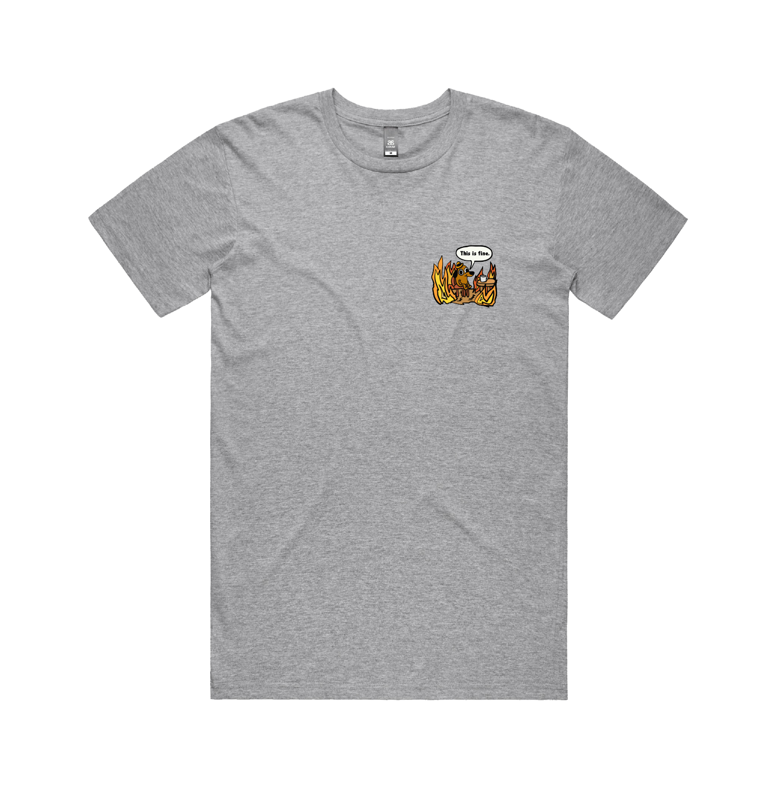 S / Grey / Small Front Design This Is Fine ๐ฅ - Men's T Shirt