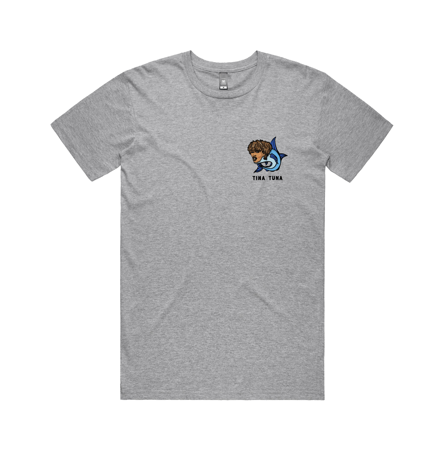 S / Grey / Small Front Design Tina Tuna ๐ - Men's T Shirt