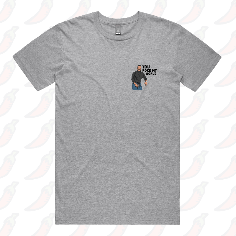 S / Grey / Small Front Design U Rock My World ๐จ๐พ - Men's T Shirt