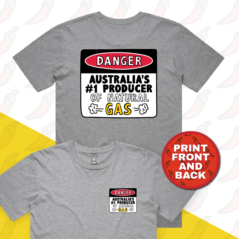 S / Grey / Small Front & Large Back Design Australian Gas Producer ๐จ โ Men's T Shirt