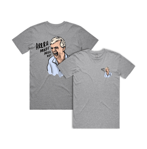 S / Grey / Small Front & Large Back Design Barking Dog Man 🗣️ - Men's T Shirt