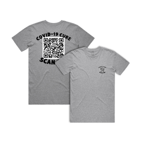 S / Grey / Small Front & Large Back Design Big Barry UNCENSORED QR Prank 🍆 - Men's T Shirt