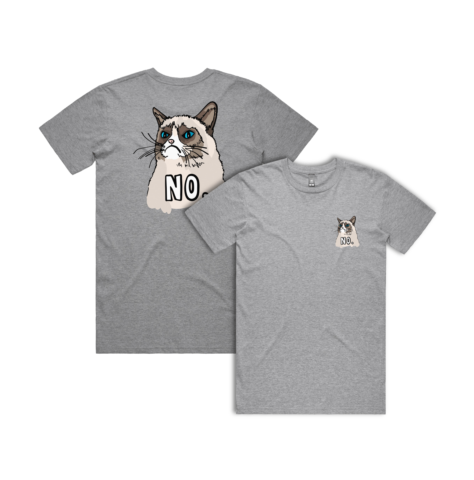 S / Grey / Small Front & Large Back Design Grumpy Cat! ๐พ - Men's T Shirt
