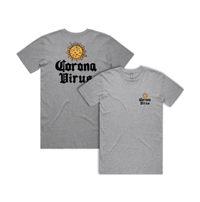 S / Grey / Small Front & Large Back Design Rona Beer 🍺 - Men's T Shirt